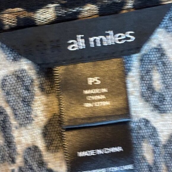 Ali Miles Cardigan Blouse Women's Size Petite‎ Small Cheetah Open Front - Picture 3 of 4